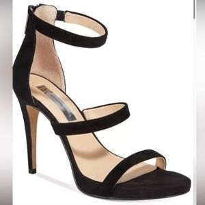 INC International Concepts Sadieer Black Suede Heeled Sandals 7